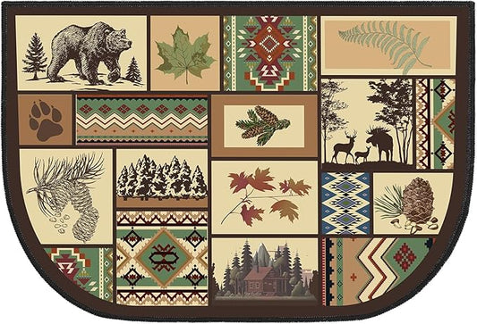 Demissle Cabin Fireplace Hearth Rug Fireplace Mats Cabin Southwestern Fireproof Rug Fire Resistant Mat for Wood Stove Floor for Kitchen Indoor Outdoor(24 x 36 Inch,Lovely)