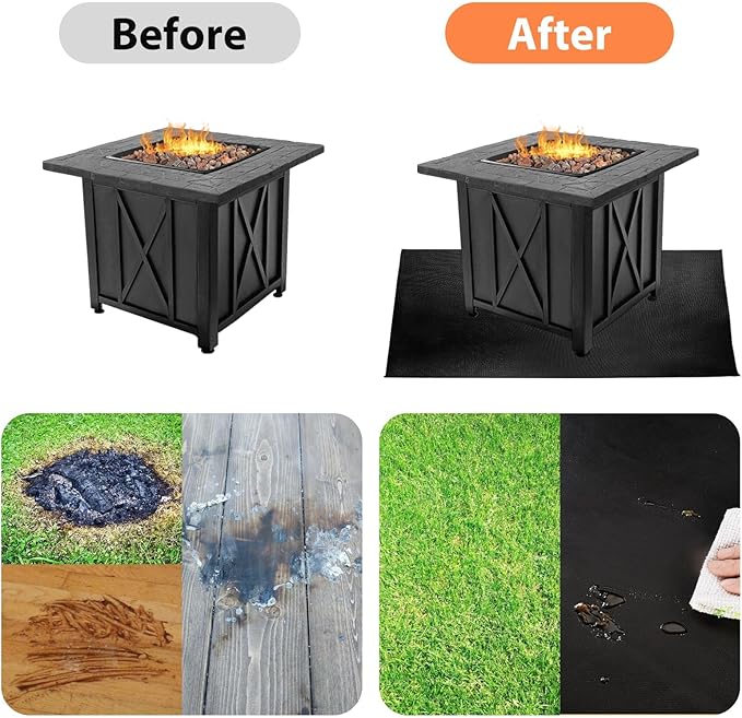 Under Grill Mats for Outdoor Tabletop Grill - 24 X 31 inch Fireproof-Grill Mats Easy to Clean Reusable Grill Mat, Heat Resistant Grill Table Mat, Fireproof, Waterproof, Oil Proof BBQ Mat
