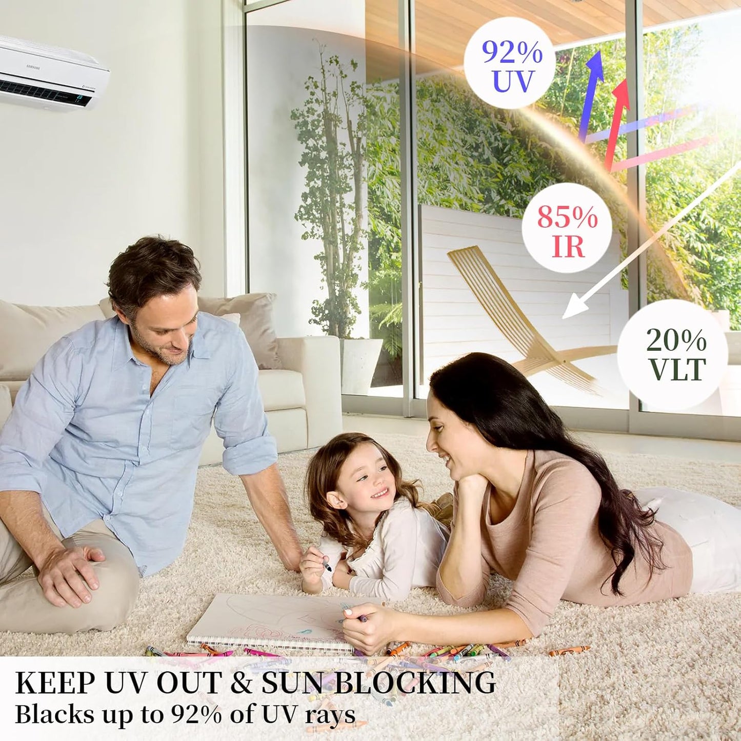 Niviy One Way Window Privacy Film with Installation Tools, Window Tint for Home, Reflective Window Film See Out Not in for Home Office,Black Silver, 35.4 Inch X 118 Inch