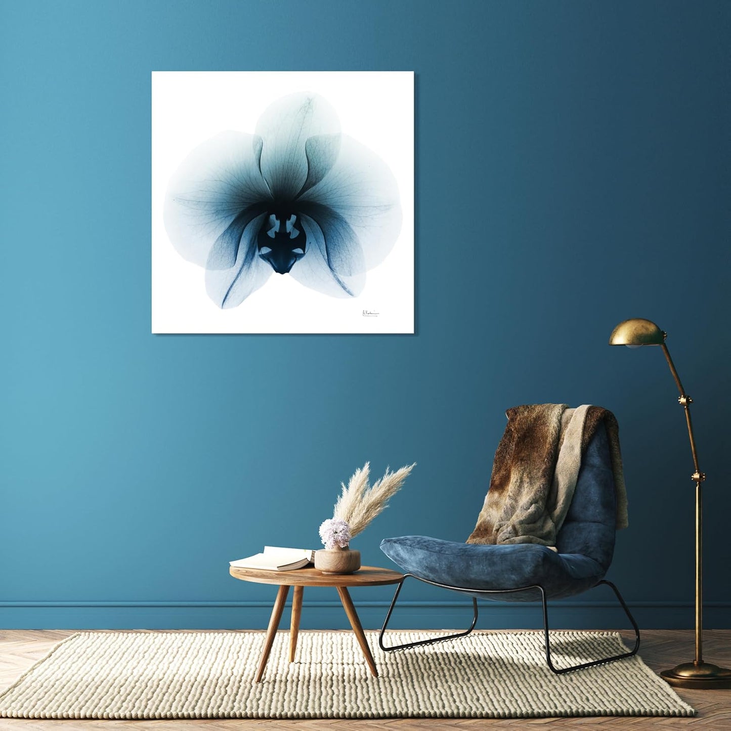 Empire Art Direct Frameless Free Floating Tempered Glass Panel Graphic Wall Art Ready to Hang, 38" x 38", Glacial Orchid