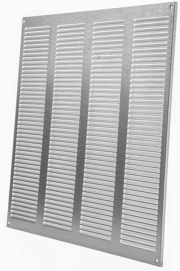 Repa Market Air Vent Cover 16x16 Inch (Outer Dimensions) Galvanized Steel Louvered Grill Cover with Mesh Screen/Wall or Ceiling Vent/HVAC Register for Indoor and Outdoor Ventilation