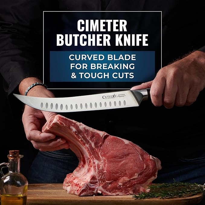 Cutluxe Butcher Knife Set – BBQ Brisket, Breaking & Boning Knife – Slicing Carving Knife Set for Meat Cutting, Ultra Sharp German Steel, Full Tang, Ergonomic Handles, Grilling Gifts for Men