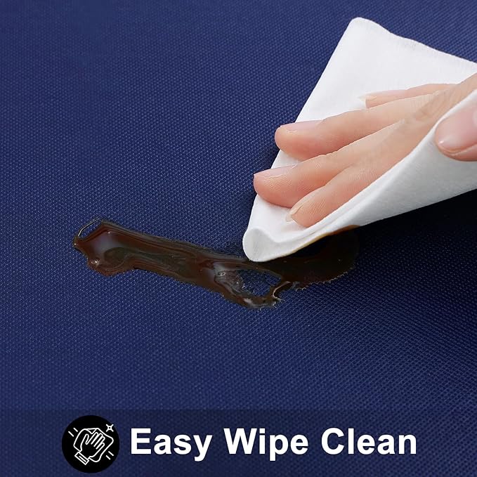 Smiry Rectangle Table Cloth 54x78 Inch, Waterproof Wipeable Vinyl Tablecloths Protector, Oil Spill Proof Plastic Table Cover for Dining, Picnic, Camping, Outdoor, Navy