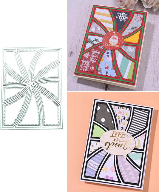 Mvchifay Cutting Dies for Card Making Metal Die-Cuts Scrapbooking Tool Hollow Frame DIY Craft Punch Template Embossing for Paper Album Decor (Whirl Frame-14x10cm)