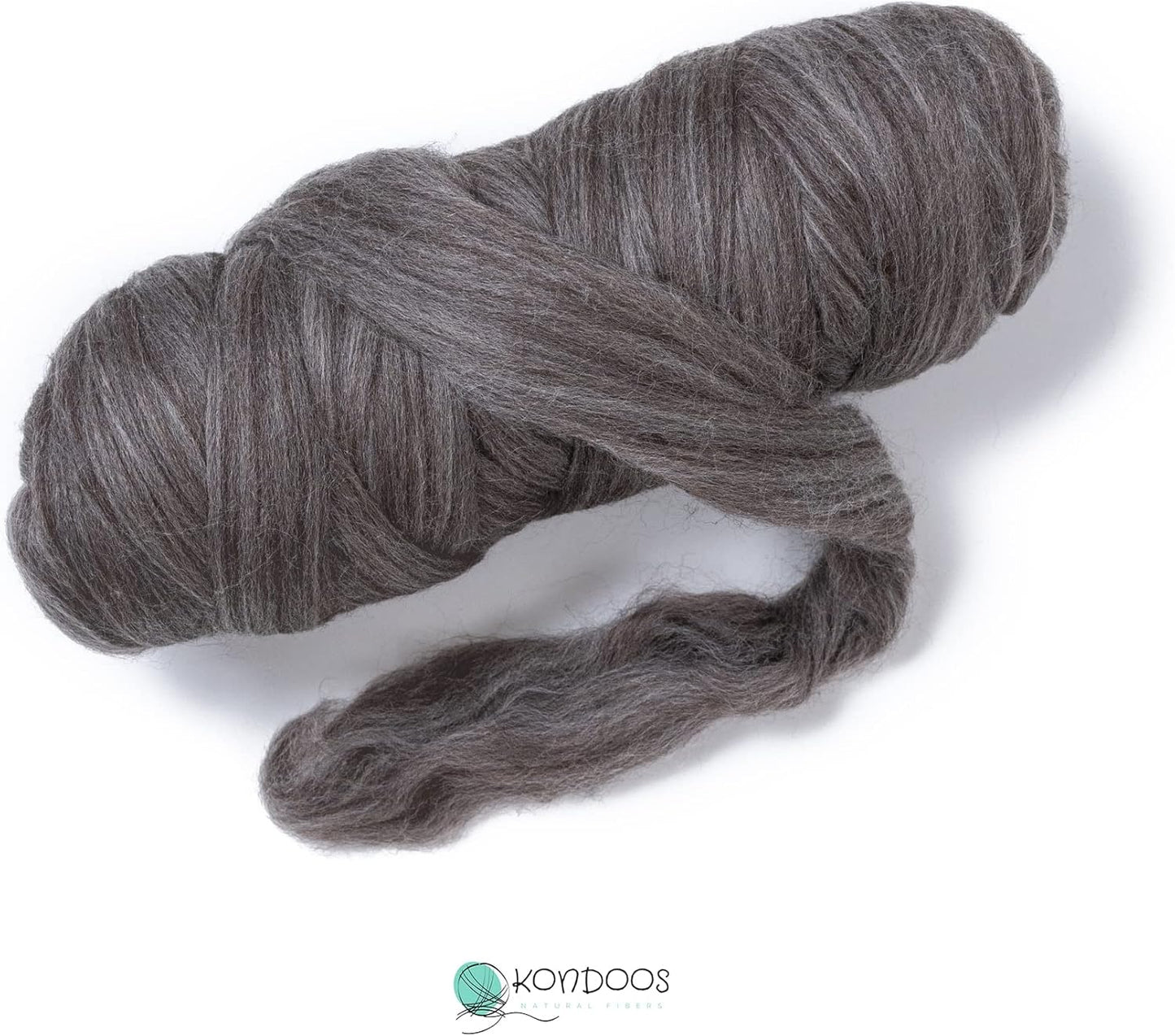 Kondoos Multi Colored Natural Wool roving, 1 lb. Best Wool for Needle Felting, Wet Felting, handcrafts and Spinning. (Terra, 1lb)