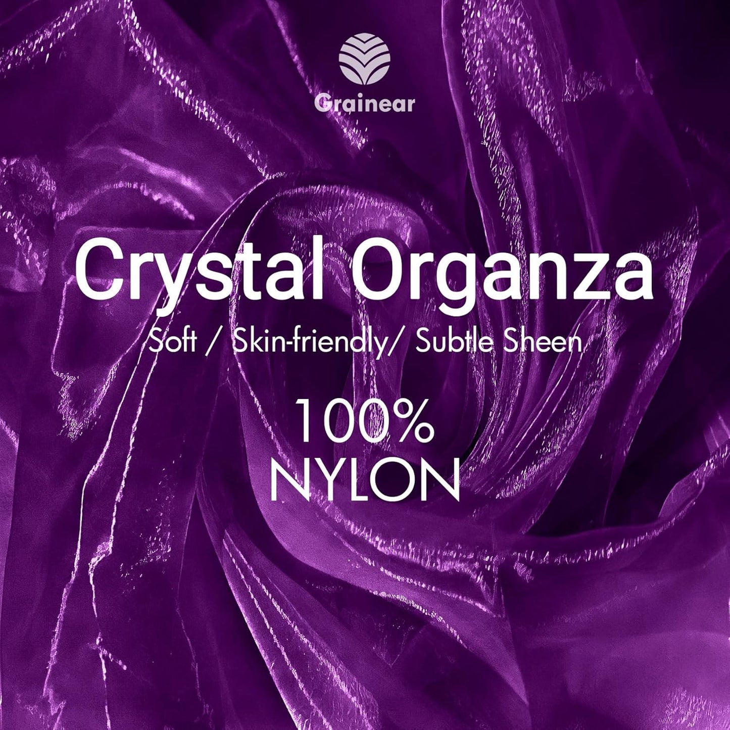 Plum Organza Fabric – 44" x 5 Yards Wide Sheer Tulle for Wedding Arch Draping, Gowns, Table Runners, Party Decor, Curtains & DIY Crafts – Translucent Fabric for Elegant Projects