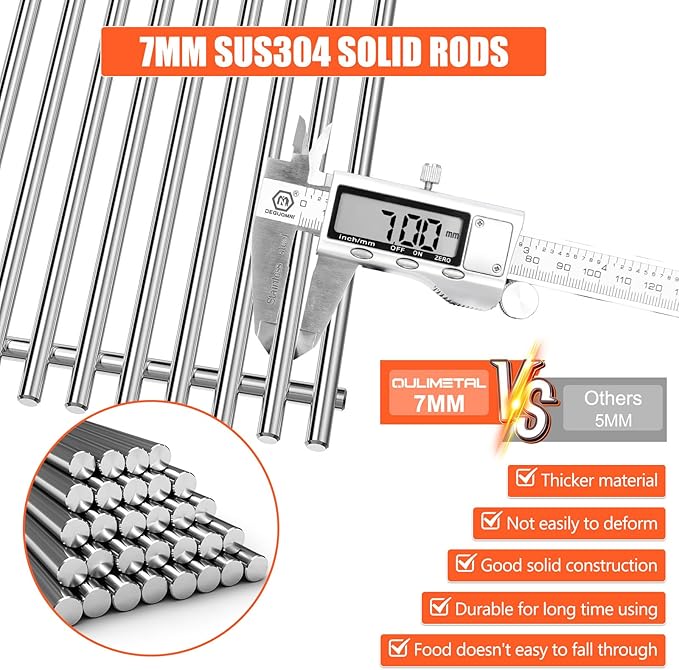 18.75" Grill Grates and Genesis II Flavorizer Bars Replacement Parts for Weber Genesis II 300 /LX 300, GS4 Genesis II E-310 E-315 S-335 Series Grill, 66795 66095 Parts for Weber Genesis II Grill Parts