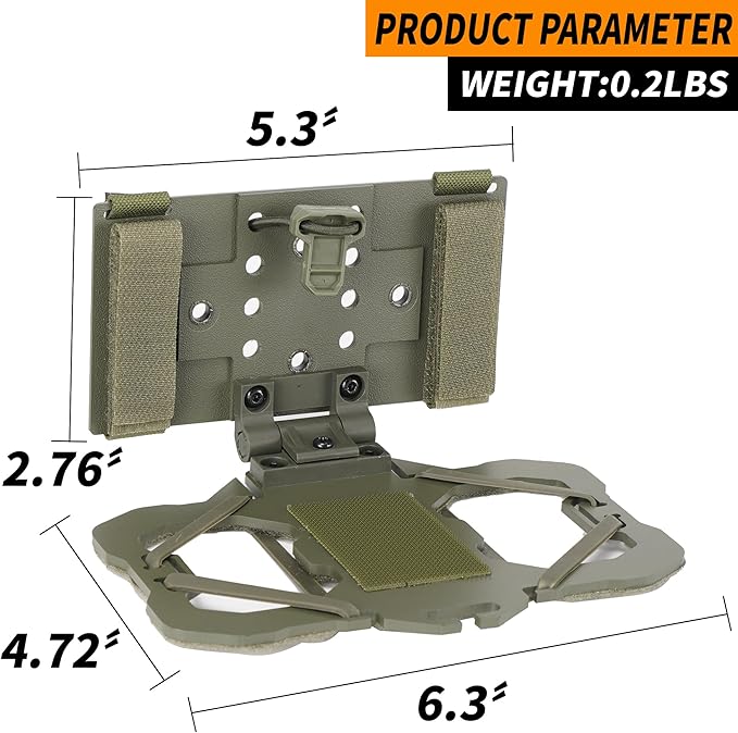 Tactical Phone Holder Available in Full Size Plate Carrier Phone Mount Adjust Nylon Molle Phones Holder for Tactical,Car,Office (OD)