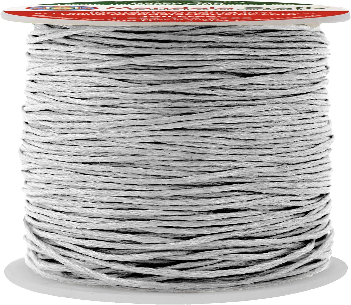 Mandala Crafts 1mm 109 Yards Silver Cotton Waxed Cord for Jewelry Making Bracelet Cord Waxed String - Beading String Thread Jewelry Cords for Necklaces String