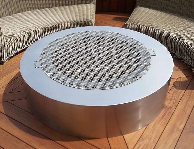 Stanbroil Fire Pit Cooking Grill Grate with 3 Support Bars - Outdoor Round BBQ Campfire Grill Grid - Camping Cookware - Stainless Steel, 36 Inch
