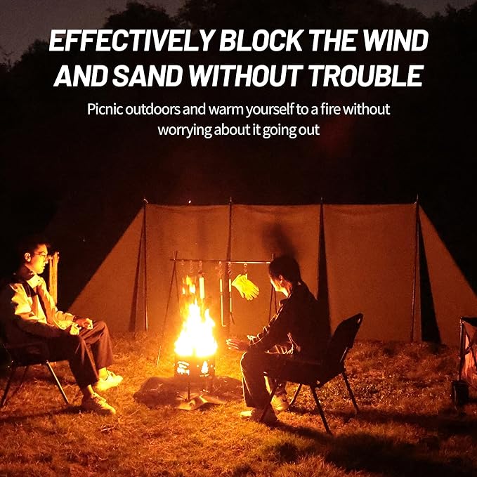 Himalaya Camping Windbreaks Privacy Fence Stove Windshield Shelter Wind Screen Windproof Multifunctional Portable Lightweight for Outdoor Camping (Pearl White)