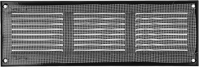 Repa Market 2-Pack 12x4 Inch Air Vent Cover/Black Galvanized Steel Louvered Grill Cover with Mesh Screen/Wall or Ceiling Vent/Durable Flush Mount HVAC Register for Indoor and Outdoor Ventilation