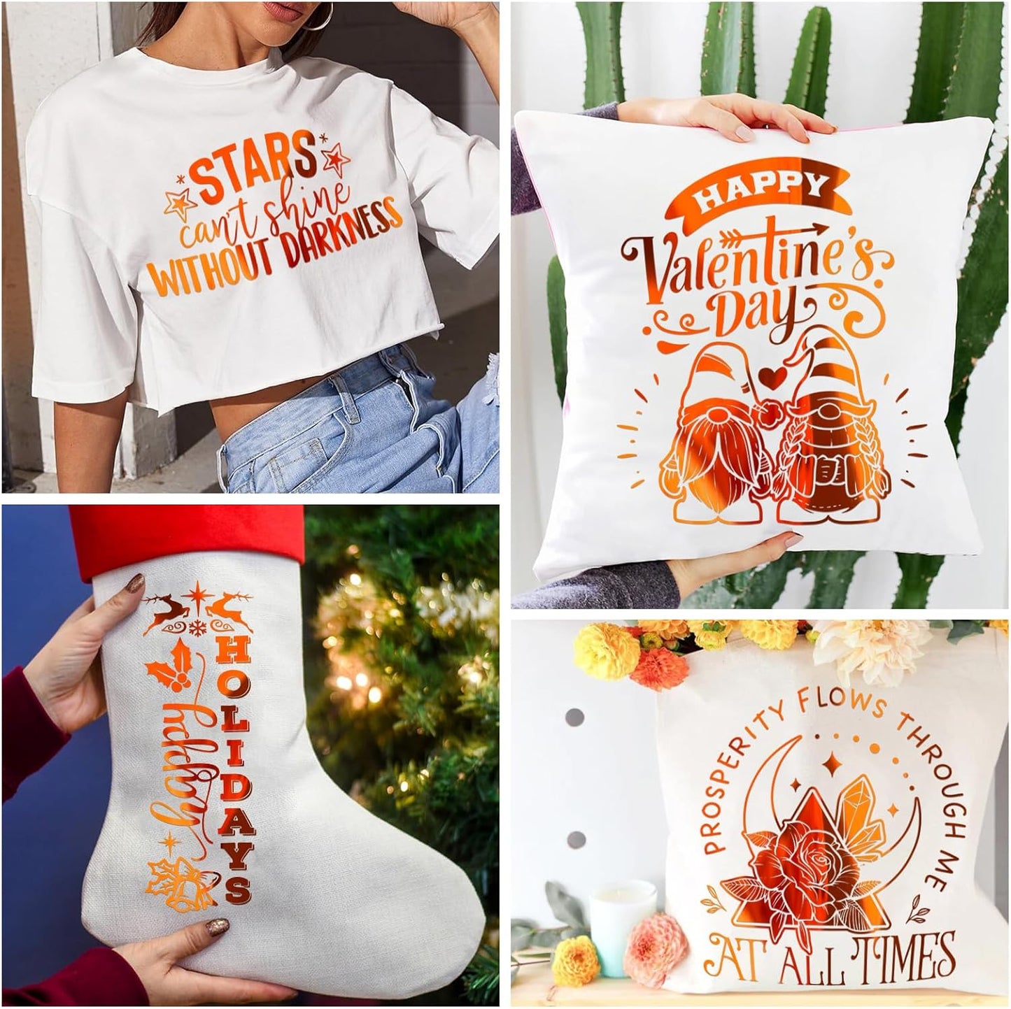 VINYL FROG Metallic Foil HTV Vinyl Roll 12" x5ft Orange Chrome Heat Transfer Vinyl Iron on Vinyl Easy to Cut & Weed DIY Heat Press Design for T-Shirts