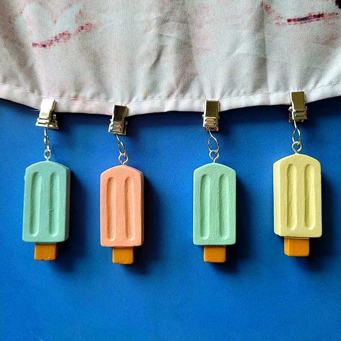 TwoFish Home Set of 4 Colorfue Ice Cream Tablecloth Clamps Handicraft TICE Cream Tablecloth Clamps Pack of 4