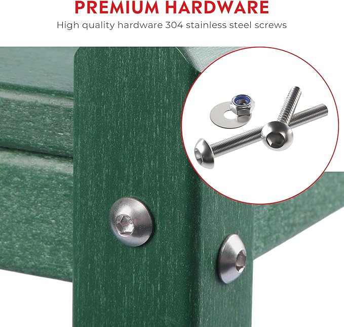 Costaelm Outdoor Side Table, 2-Tier Small Patio Coffee Tables for Outside, Outdoor End Tables for Patio, Adirondack Side Table for Outside, Outside Table for Pool, Porch, Garden, Dark Green