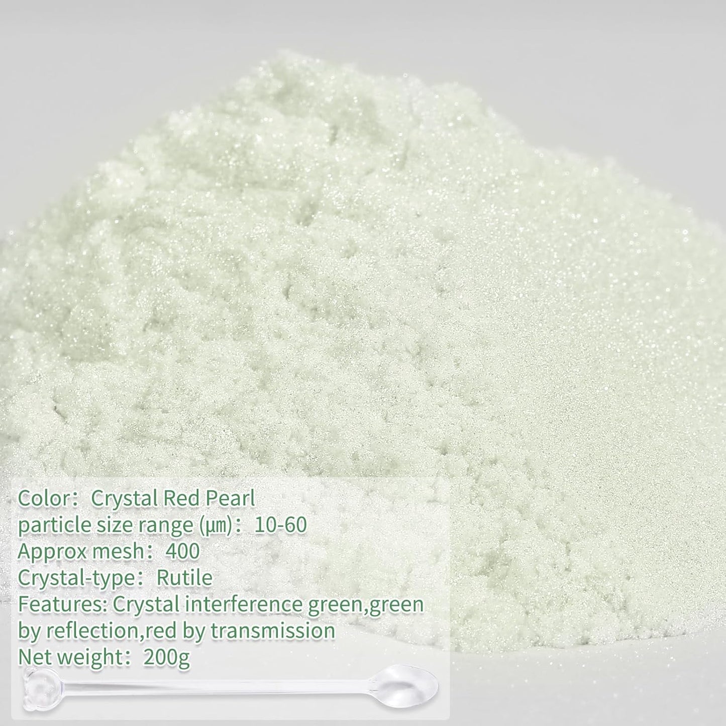 Mica Powder,7.05OZ（200g）,Crystal Green Pearl Mica Powder Pigment for Epoxy Resin，Lip Gloss，Car Paint，Dye，Soap Making，Nail Polish,Epoxy Resin,Candle Making,Bath Bombs