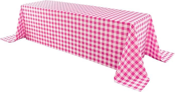 Classic Gingham Buffalo Tablecloth Fabric - Oblong 90x132 Inch Water Proof Checkered Table Cloth for Indoor Outdoor - Table Cover for Birthday, Picnics, BBQs, and Parties