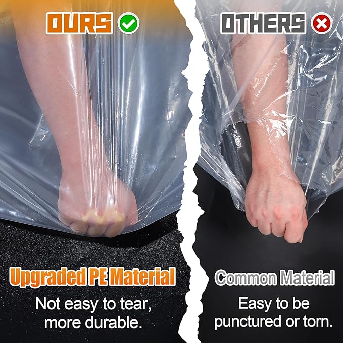 6x8ft Anti-Tear Clear Tarp Waterproof for Patio Winterizing - 2pcs Windproof Poly Tarpaulin, Heavy Duty Transparent Enclosure with Grommets for Covering Chicken Coops Greenhouse Garden Plants