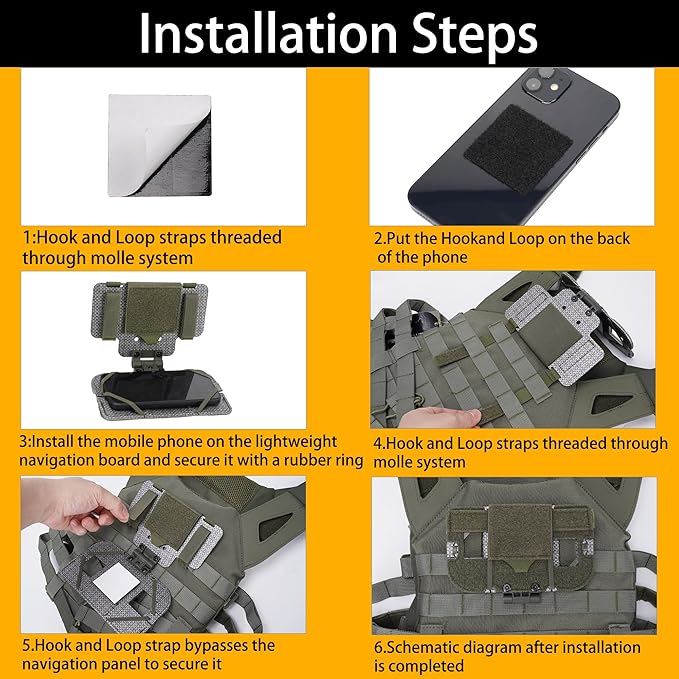 Tactical Phone Holder Available in Full Size Plate Carrier Phone Mount Adjust Nylon Molle Phones Holder for Tactical,Car,Office (Ranger Greens)