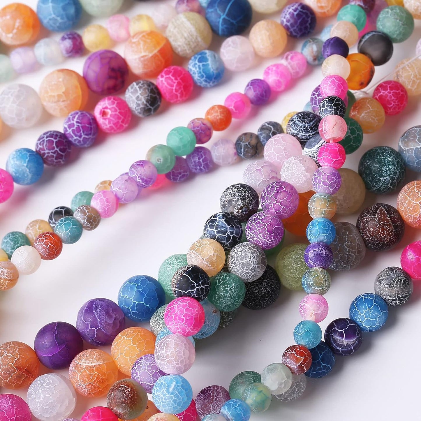 36PCS 10MM Weathered Agate Beads-Multicolo Stone Beads Energy Healing Beads for DIY Jewelry Bracelet Necklace Making for Jewelry Making15Inch