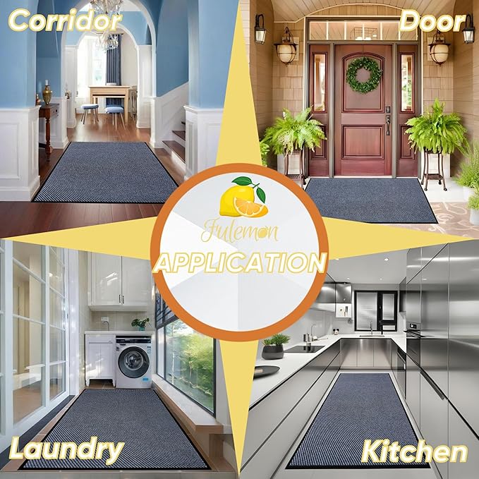 Commercial Grade Entrance Mat 48x72inch Heavy Duty Doormat for High Traffic Entryways Rug All Weather Door Floor Mat with Ultra Grip PVC Backing Non Slip Welcome Mat for Patio,Entry,Indoor Outdoor