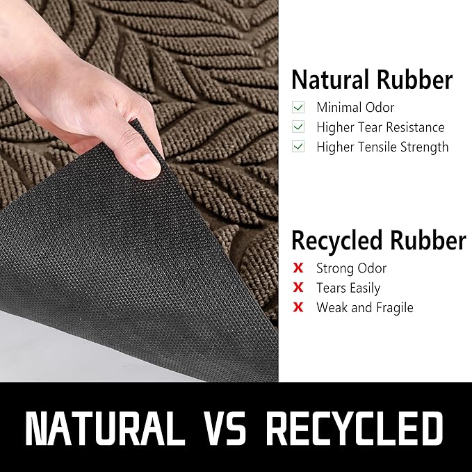Yimobra 47x24 Large Door Mat Outdoor Indoor, All-Season Waterproof Door Mat Outside Entrance, All-Weather Non-Slip Outside Doormat for Garage Patio Entryway, Brown
