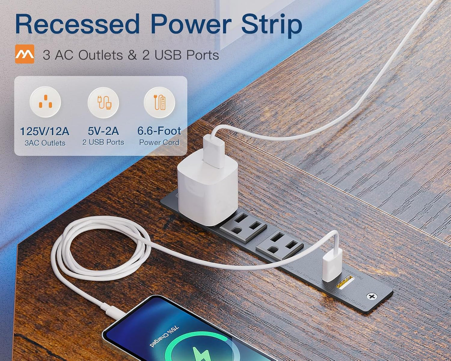 Coleshome 59" L Shaped Gaming Desk with Outlet, L Shaped Desk with CPU Stand, Corner Computer Desk, Home Office Desk, Writing Desk, Vintage