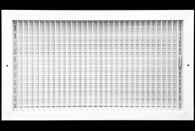 22" X 12" Adjustable AIR Supply Diffuser - HVAC Vent Cover Sidewall or Ceiling - Grille Register - High Airflow - White [Outer Dimensions: 23.75"w X 13.75"h]