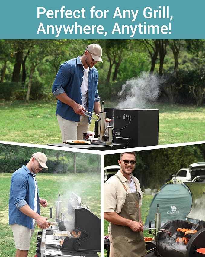 Cold Smoke Generator for BBQ Grills, Hot/Cold Smoker for Cheese, Meat & Fish, Works with Wood Pellets and Chips Cold Smoker and for Creating Your Own DIY Smoking Chamber, Great Gift for Men & Fathers