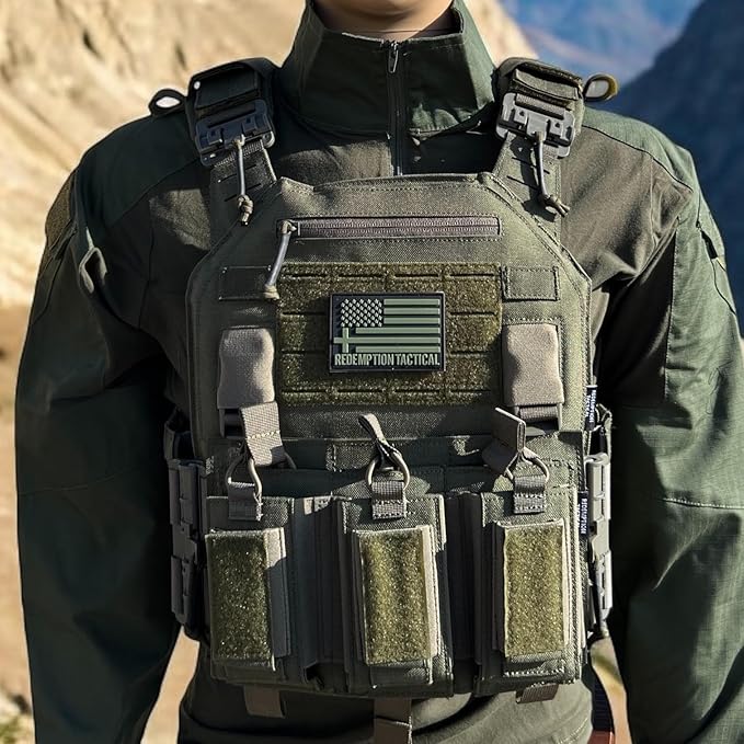 Redemption Crusader 2.0 Molle Quick Release Buckles Airsoft Vest With Adjustable Size Sides And Triple Pouch