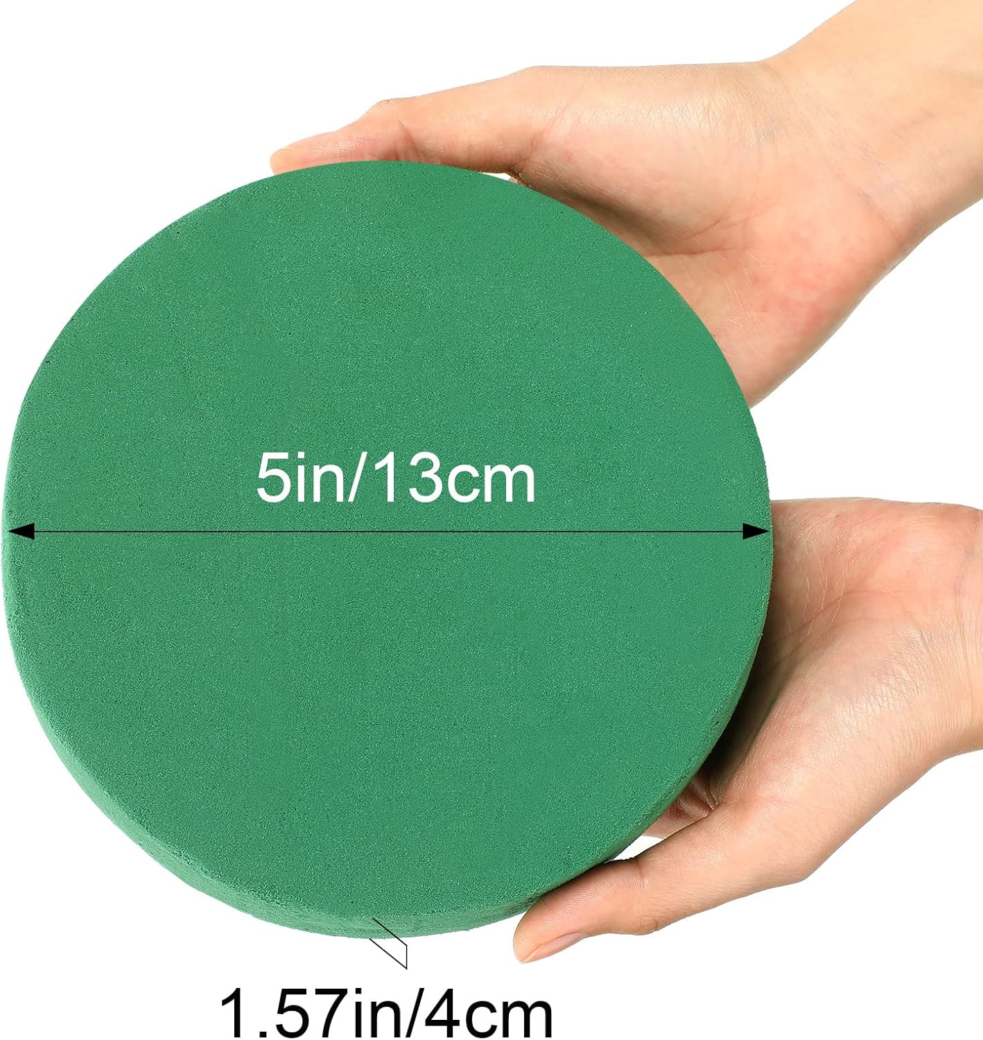 12 Pieces Round Floral Foam Wet Green Flower Foam DIY Flower Arrangement Kit for Aisle Wedding Party Decoration(5 x 5 x 1.57 Inches)