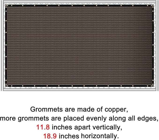 Sunnyglade 4 feet x 50 feet Privacy Screen Fence Heavy Duty Fencing Mesh Shade Net Cover for Wall Garden Yard Backyard (Brown, 4 ft X 50 ft)
