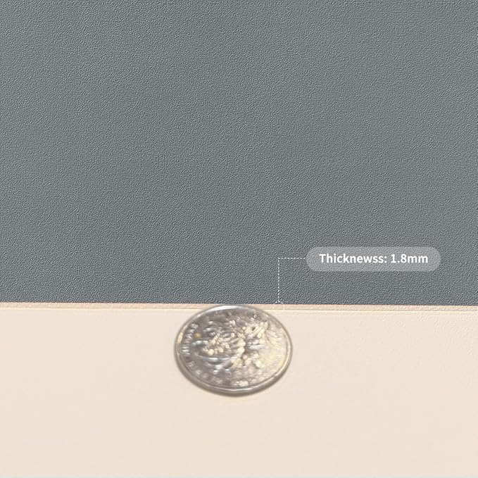 Leather Table Cover,1.8mm Thick,40x40 Inch Table Protector,Table Protector for Dining Room Table,Dining Table Cover,Table Cover Protector.(Off White+Light Gray,40x40)