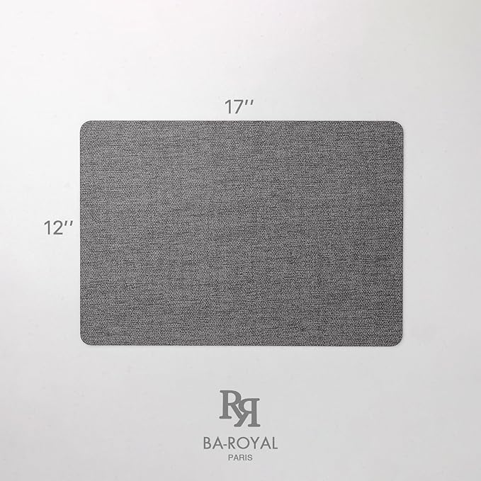 Faux Leather Placemats Set of 4 Vinyl Washable Wipeable Table Mats for Kitchen Dining Table Heat Resistant Waterproof Modern Indoor/Outdoor Placemats Non-Slip Easy Clean Place Mats (Midnight)
