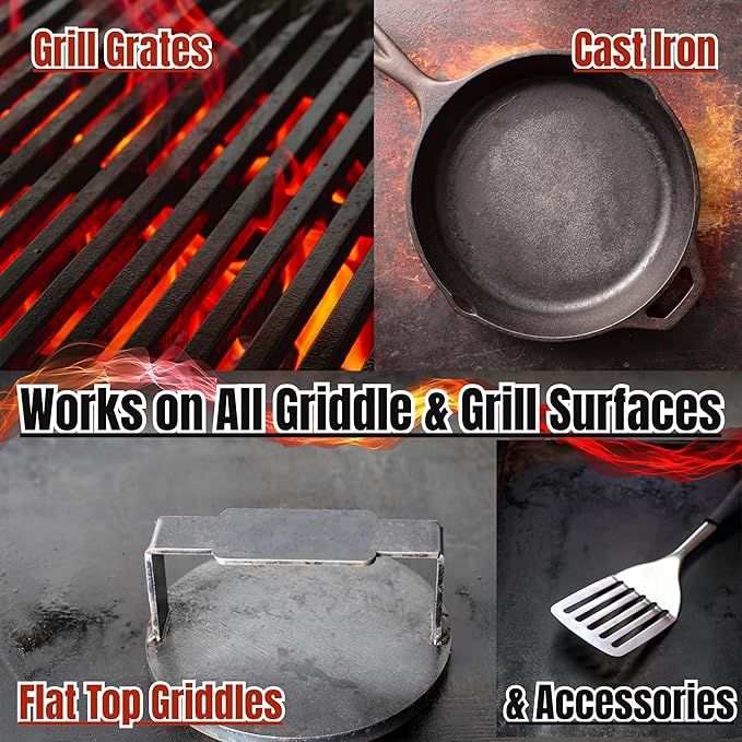 Black Diamond Stoneworks Griddle & Grill Cleaner – Flat Top Griddle Cleaner, Non-Caustic, Food-Contact Safe, Unscented, Residue-Free, Stainless & Cold-Rolled Steel, 32 fl oz (32)