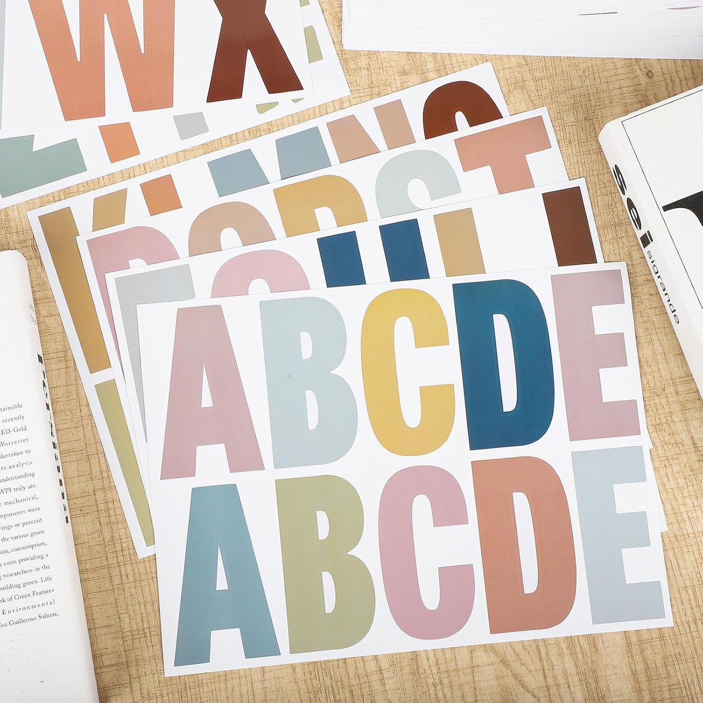 232 Pcs Large Boho Bulletin Board Letters,4 Inch Letter Stickers Self, Large Alphabet Stickers, ABC Letters for Classroom Wall Window Door Home Decor. (Boho 24 L)