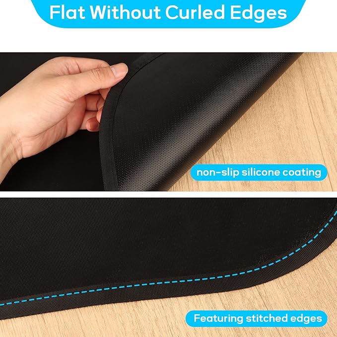 60 x 40 Inches Under Grill Mats for Outdoor Grill, Double-Sided Fireproof, Oil/Waterproof, Heat Resistant Grilling Mat, Fire Pit/Fireplace, Portable BBQ Protector for Decks, Lawns and Patios