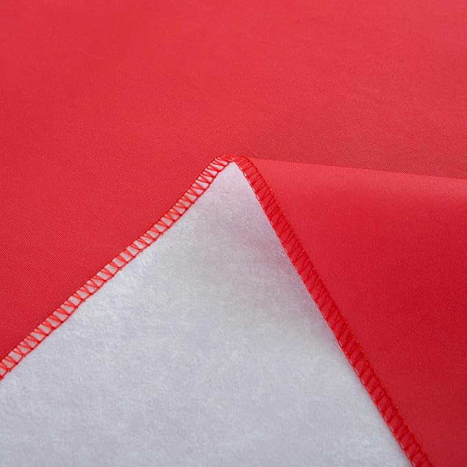 LIBERECOO Vinyl Tablecloth with Flannel Backing, Solid Red, Waterproof, Stain-Resistant, Easy-Clean Table Cover for Holiday, Dining, Kitchen, and Outdoor Use, 60" x 102" Rectangle