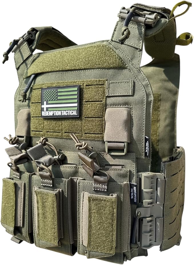 Redemption Crusader 2.0 Molle Quick Release Buckles Airsoft Vest With Adjustable Size Sides And Triple Pouch
