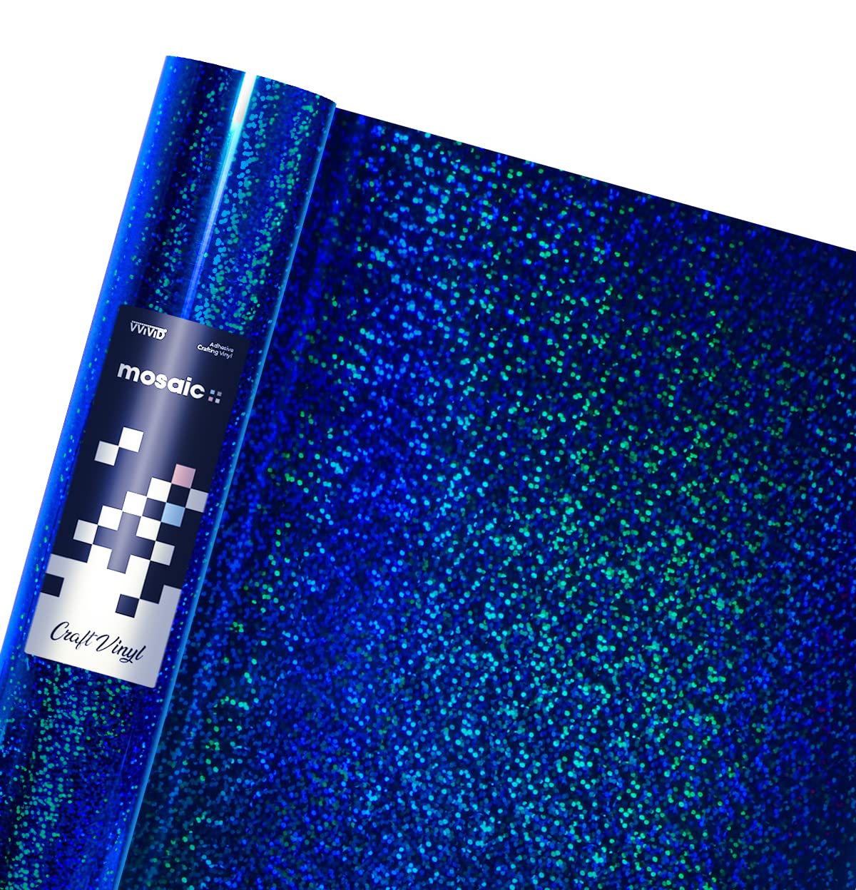 VViViD Mosaic+ Crafting Vinyl (Blue Holographic Glitter, 1ft x 5ft)