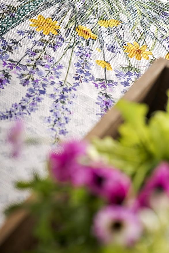 Maison d' Hermine Table Cloth Rectangle Table 100% Cotton 54 x 72 Inches Tablecloth Reusable Decorative for Dining Room, Farmhouse, Home, Party, Festive & Wedding Spring Summer - Fanny Lavender