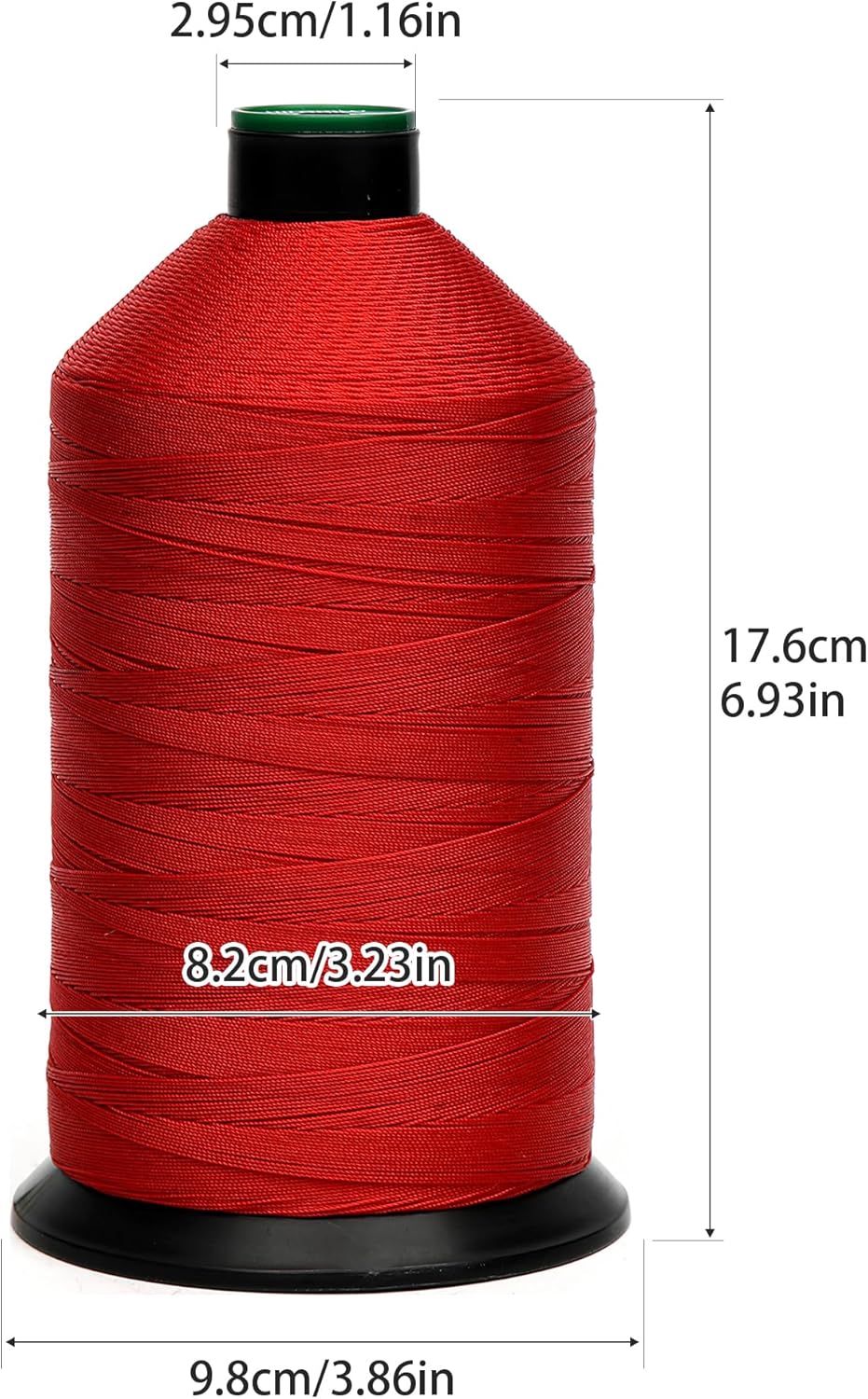 Extra Strong Bonded Nylon Thread #138 Tex135 – 16 OZ, 3000yds, Versatile Stitching Solution for Leather, Upholstery, Canvas Repair and More (Red)