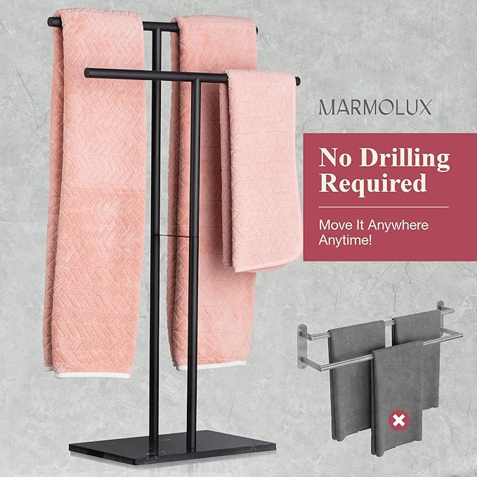 Towel Stand – Freestanding Towel Rack for Bedroom & Bathroom, Heavy-Duty Towel Drying Rack with Sturdy Base, Stylish Modern Free Standing for Spa & Home 1.6'x2.7'x0.7'