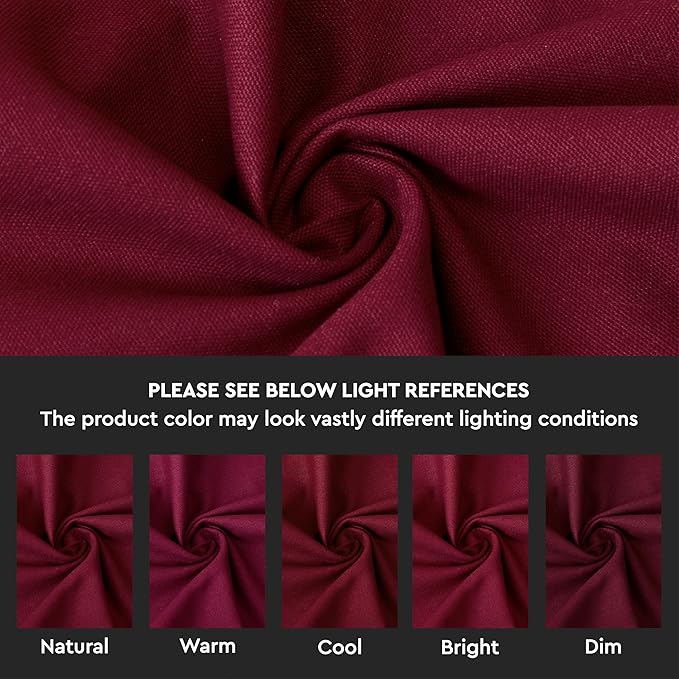 Encasa XO Table Runner 13"x91" Long | Cotton Canvas Fabric | Rich Maroon Solid Color | Machine Washable & Durable