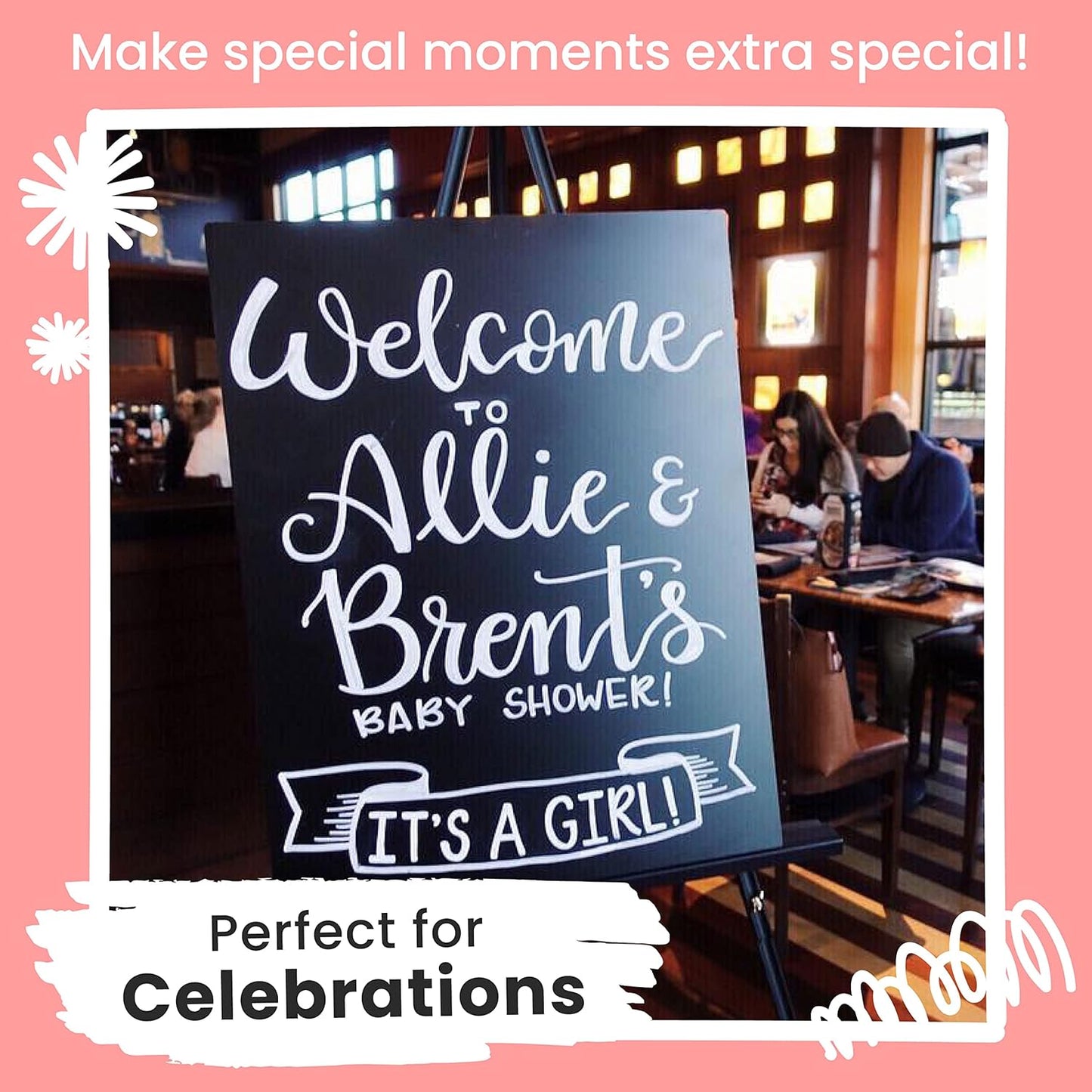 Chalkola White Chalk Markers - White Dry Erase Liquid Chalk Pens for Chalkboard, Blackboard, Window, Bistro, Car Glass, Board, Signs - 3mm Reversible Bullet & Chisel Point