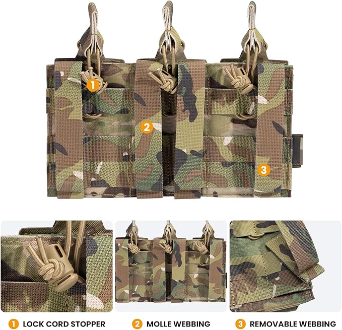 EXCELLENT ELITE SPANKER Tactical Open-Top Single/Double/Triple Molle Mag Pouch for Pistol Mag Pouch Tactical Bag Accessories Holder