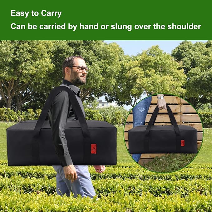 24" Grill Tool Organizer, BBQ Tool Storage Bag - Heavy-Duty Storage Bag Waterproof 600D Oxford, Folding Design Gift for Camping, Tailgates, Outdoor BBQ Parties (24" Lx8 Wx8 H)