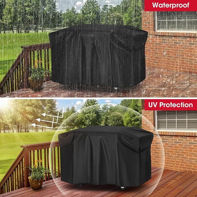 Unicook 5483 Griddle Cover for Blackstone 28 Inch Cooking Station with Hood, Outdoor Flat Top Grill Griddle Protector, Waterproof Vinyl Exterior with Polyester Lining, All Weather Protection BBQ Cover
