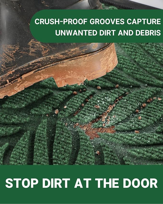 Yimobra 60x36 Large Door Mat Outdoor Indoor, All-Season Waterproof Door Mat Outside Entrance, All-Weather Non-Slip Outside Doormat for Garage Patio Entryway, Green
