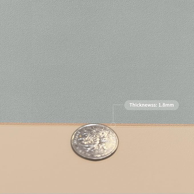 Leather Table Mat, 1.8mm Thick, 24x48 Inch, Large Desk & Coffee Table Protector (Light Brown+Gray)